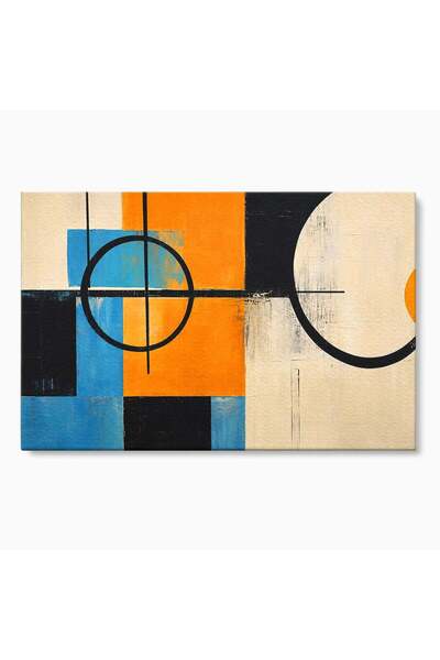 Luxcanva Tablou Canvas Abstractie Geometrica Moderna 100x70 cm pe Sasiu Lemn ...