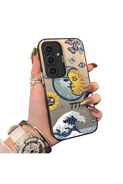 ucuc Samsung Galaxy S25 Plus Compatible Sun-Moon Eye and Wave Butterfly Patte...