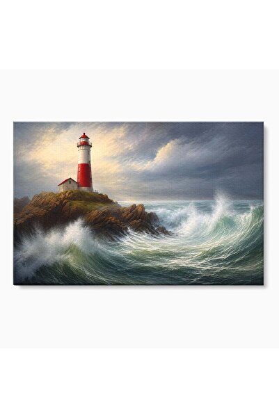 Luxcanva Tablou Canvas Farul De La Tarm 100x70 cm pe Sasiu Lemn Far Mare Peis...