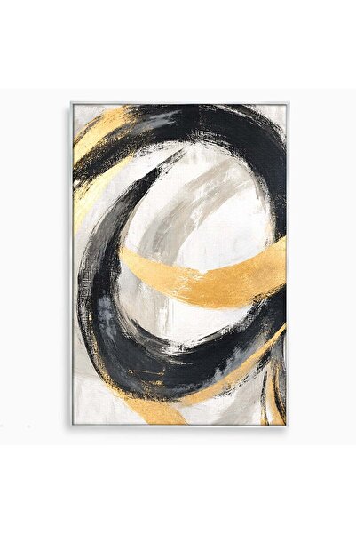 Luxcanva Tablou Canvas Spirale Abstracte 70x100 cm cu Rama Argintiu Abstract ...