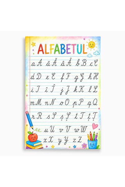 Luxcanva Tablou Canvas Alfabetul Copiilor 80x120 cm pe Sasiu Lemn Alfabet Edu...