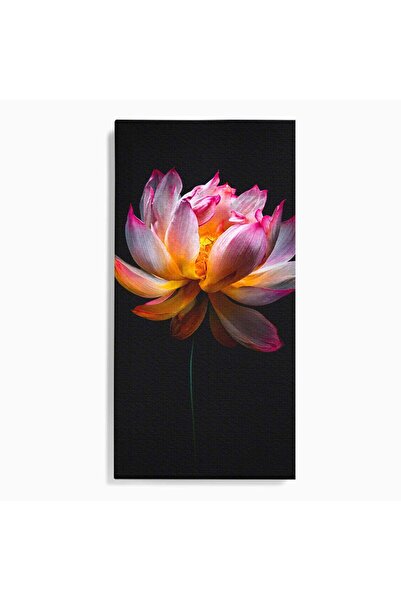 Luxcanva Tablou Canvas Splendoare Nocturnă 50x100 cm pe Sasiu Lemn Lotus Floa...