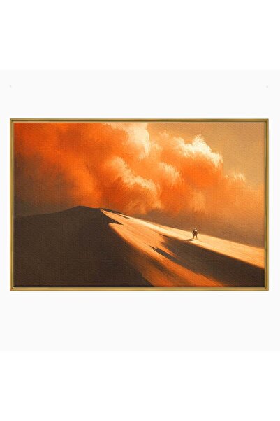 Luxcanva Tablou Canvas Calatorie In Desert 100x70 cm cu Rama Auriu Desert Pei...