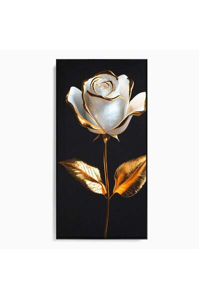 Luxcanva Tablou Canvas Trandafir Imperial 60x120 cm cu Rama Negru Trandafir F...