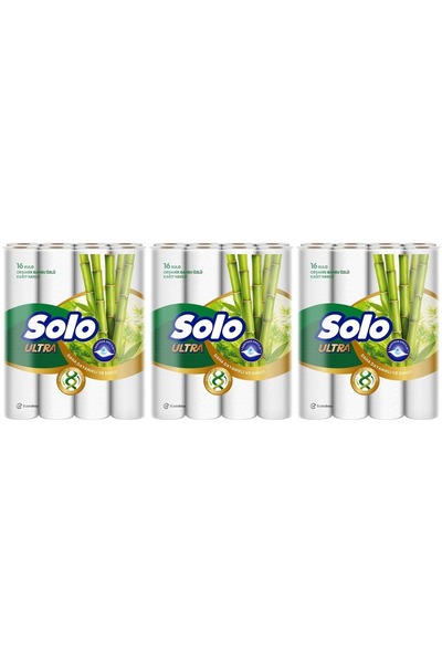 Solo Ultra Kağıt Havlu 48 Li Paket Rulo Organik Bambu ve Pamuk Özlü (Dev Ekon...
