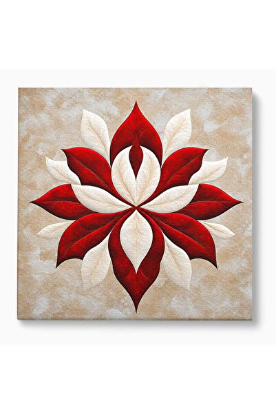 Luxcanva Tablou Canvas Floare Simetrica Abstracta 140x140 cm pe Sasiu Lemn Fl...