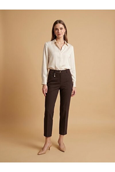 Ekol High Waist Chain Accessory Detailed Trousers 2025