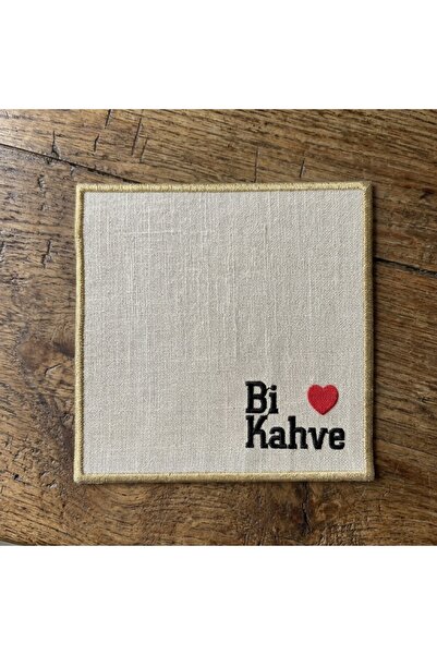 NAKIŞ ATÖLYESİ Bi̇ Kahve 6-Piece Coffee Presentation Party Napkin with Corners