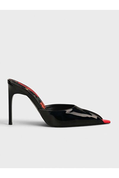 Sadık Yılmaz Women's summer 11cm thin heeled slippers - 574 0642-26 - black p...