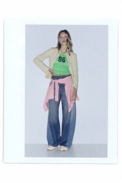 Pull & Bear Patchwork barrel jean