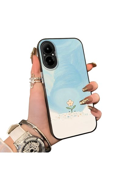 ucuc Realme C67 4g Compatible Cute Little Flower Pattern Acrylic Back Silicon...