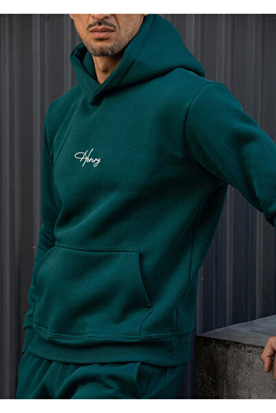 HENRY CLOTHING Ανδρικό φούτερ με κουκούλα Henry Clothing-3-778 με καλλιγραφικ...
