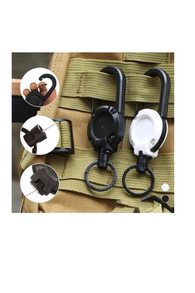 Temiz Pazar Steel Rope Keychain with Carabiner Hook