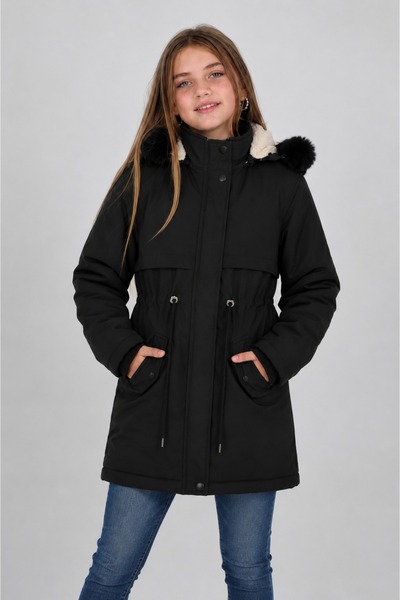 Jannock Çocuk Unisex Kız/Erkek Çocuk Su Geçirmez Kışlık Kalın Mont Kaban