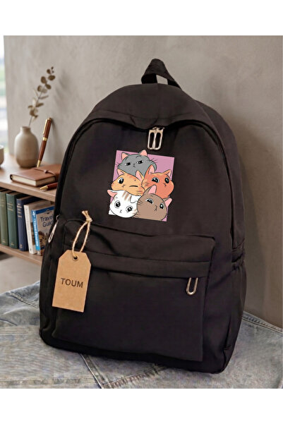 Toum Rucsac cu design drăguț cu pisici pentru școală, birou, cursuri