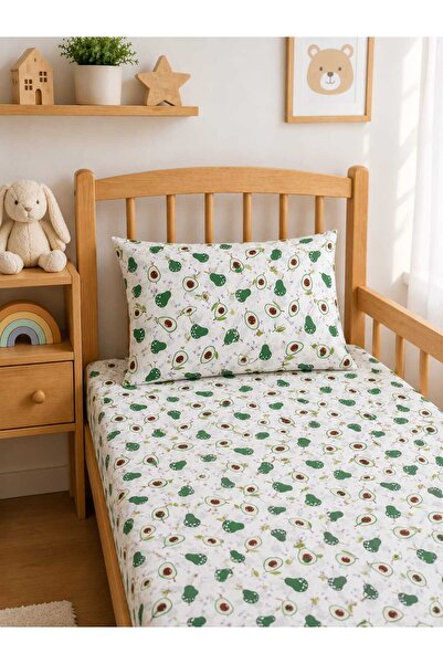 Bebek Özel 100% Cotton Baby Kids Elastic Sheet and Pillowcase 60X120 Avocado ...