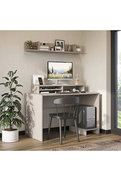 ROOMART Mode Raflı Çalışma Masası , Raflı Monitör Standlı Çalışma Ofis Masası...