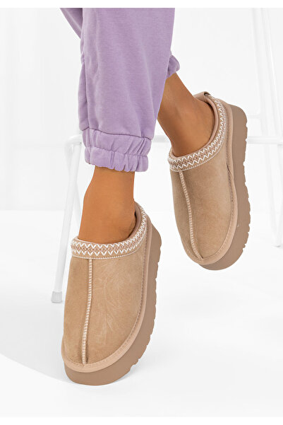 B T Shoes Saboti dama cu platforma Alorra kaki
