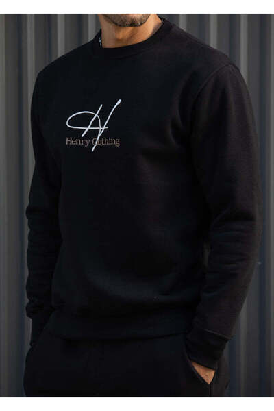 HENRY CLOTHING Ανδρικό φούτερ Henry Clothing-3-777-μαύρο