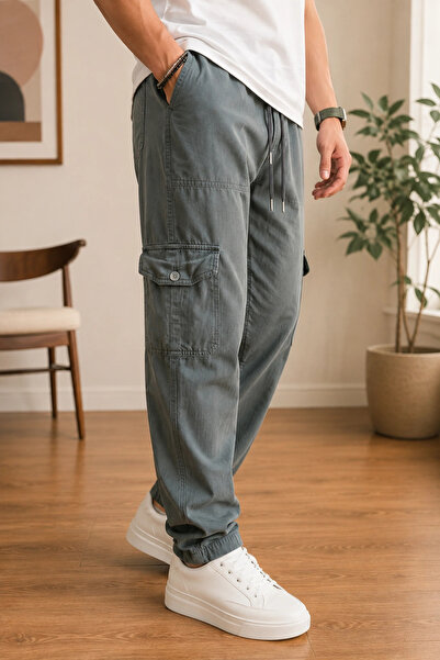 Edwox Men's Baggy Trousers Light Green Cd189