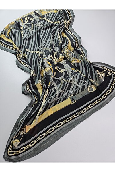 tomrisboutique Luxury Voile Silk Shawl Scarf Chain Pattern Double Sided 70 X ...