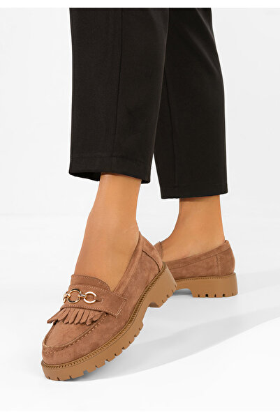 B T Shoes Дамски мокасини с дебела подметка Лорея каки