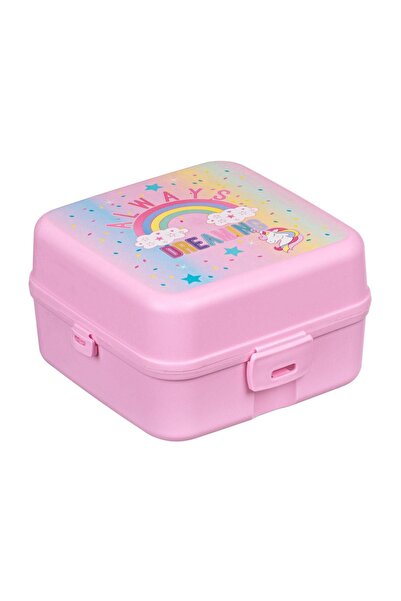 OEM Caserolă alimente copii pentru grădiniță, roz, model unicorn, compartimen...