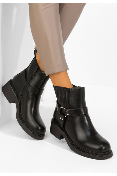 B T Shoes Αουνέλια γυναικείες μαύρες μπότες
