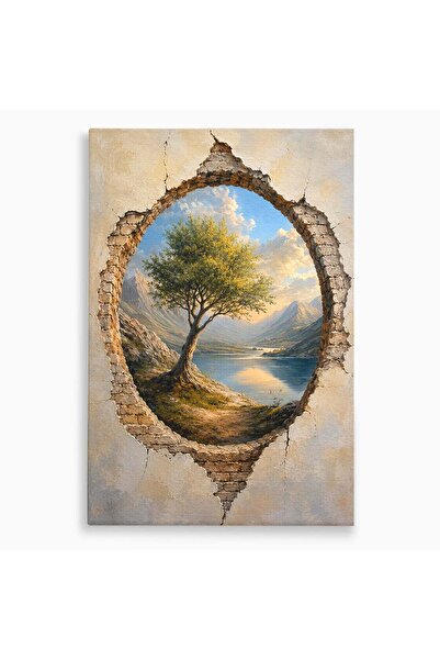 Luxcanva Tablou Canvas Fereastra Spre Natura 70x100 cm pe Sasiu Lemn Peisaj C...