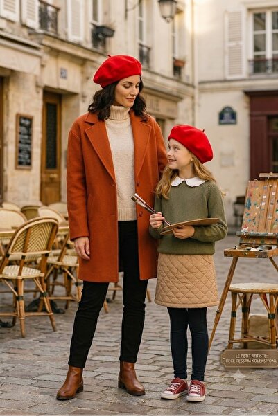 Ritagarcia Mother-Daughter Combination 2-Piece French Painter Beret - Stylish...