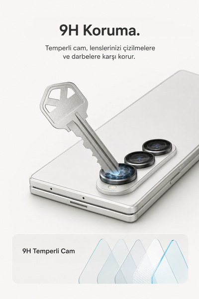 bbtech Samsung Galaxy Z Flip 7 / Z Flip 8 ile Uyumlu Darbe ve Çizilme Önleyici Kamera Camı Koruyucu Premium Kamera Lens Koruyucu