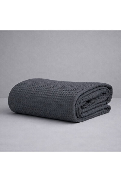 Astron Italy Κουβέρτα Πικέ Μονή Waffle 165χ245 Dark Grey