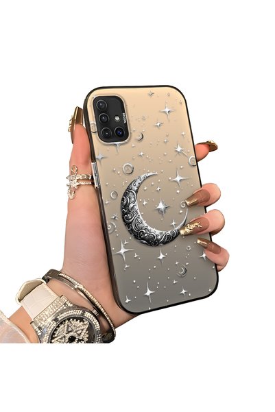 ucuc Samsung Galaxy A51 4g Compatible Silver Engraved Moon and Star Pattern N...