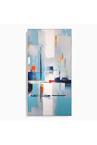 Luxcanva Tablou Canvas Abstract Geometric 70x140 cm cu Rama Argintiu Abstract...