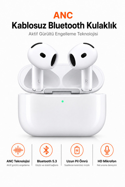 Ayers ANC Aktif Gürültü Engellemeli Premium Tipi Kablosuz Bluetooth Kulaklık,...