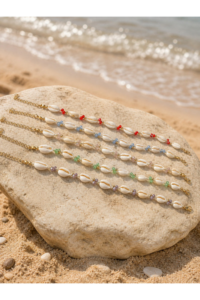 JEWELRY Women's Sea Shell Colorful Beaded Anklet Summer Bohemian Beach Jewelry Stylish Elegant Trend Accessory Model