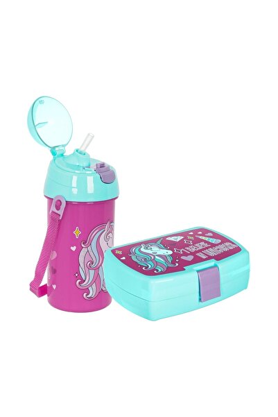 OEM Set caserolă alimente copii, roz, model unicorn – practică pentru gustări...