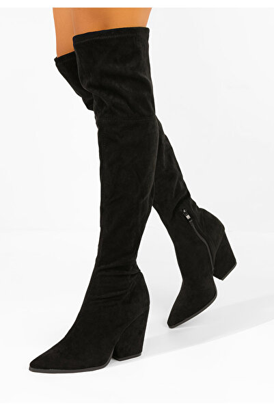 B T Shoes Cizme lungi peste genunchi Bridea negre