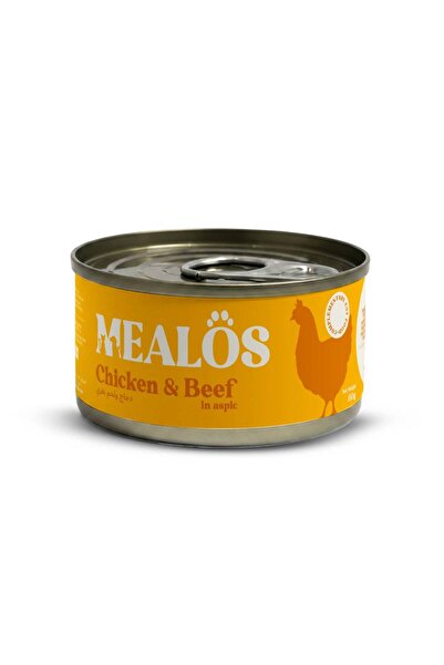 MEALOS طعام القطط الرطب بالدجاج واللحم البقري في الأسبيك 80 جرام - حبة
