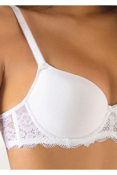 Sielei Sutien cu suport, Sielei, 80C, cupe întărite, finisaj dantelat, alb