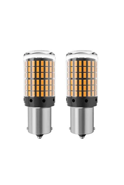 Universal Set de 2 becuri LED PY 21 W BAU 15 S 1156 Portocaliu Semnalizare – ...