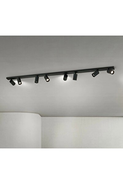demet habek mylights Sekizli Siyah Metal 8'li Sıralı Led Spot Tavan Avize 150...
