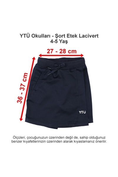 Okul YTÜ Okulları - Şort Etek Lacivert 4-5 Yaş