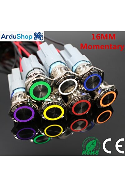 OEM Κουμπί LED 16 χιλιοστών, χωρίς μανδάλωση, 220V, Χρώμα: Πράσινο