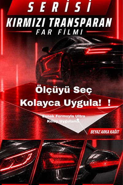 Banxtre Red Clear Color Headlight Film for Motorcycles and Cars Stretchable E...