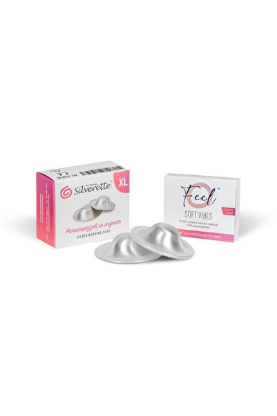 Silverette O-Feel Medikal Silikon Halka + Silverette® Medium(XL)Gümüş Göğüs U...