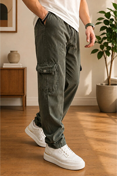 Edwox Men's Baggy Pants Green Cd189