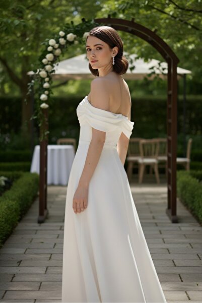 ENDAMIM Strapless Long Evening Dress Flared Skirt Zipper Wedding Engagement Graduation Dress