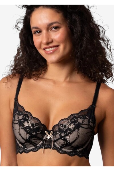 Agio Sutien cu dantela pentru femei, AGIO, DB-9331, 85B, cu sarma de sustiner...