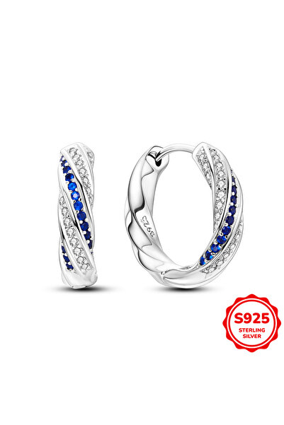 Choice10 KTE093 Original 925 Sterling Silver Blue Zirconium Butterfly Earring...